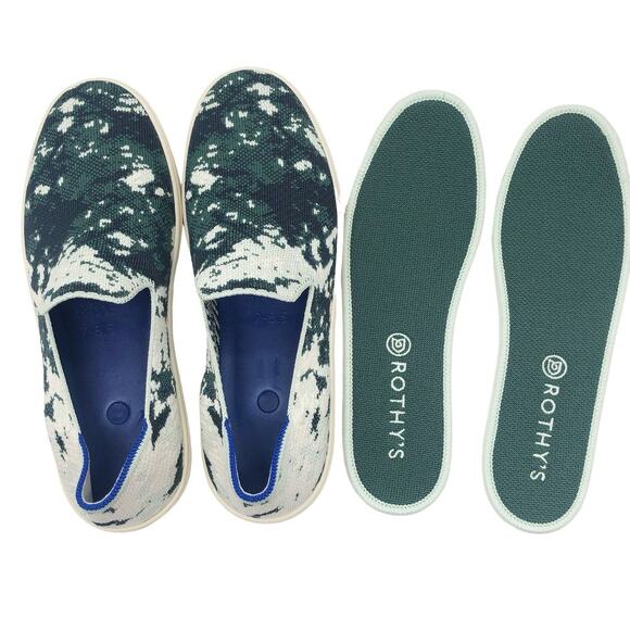 Rothy's The Sneakers in Shibori Sea Green Retired Women’s Size 8.5 - Picture 8 of 10